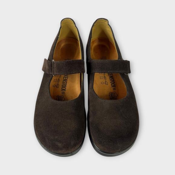 Footprints by Birkenstock Annapolis Leather Mary Jane Shoes Brown Suede Size 39 - Picture 5 of 11
